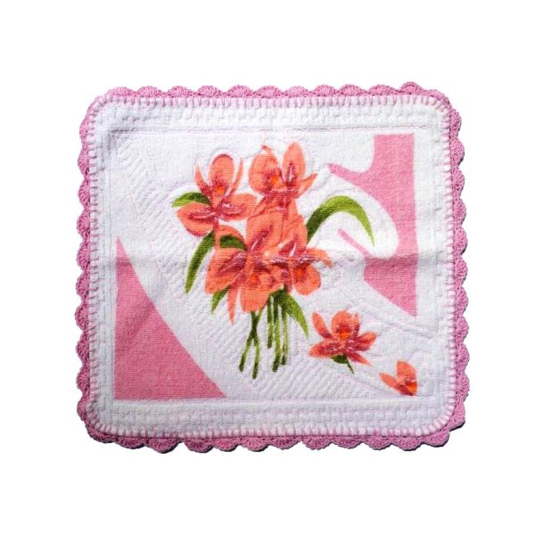 Jacquard Face Washer Pink Peach Orchid