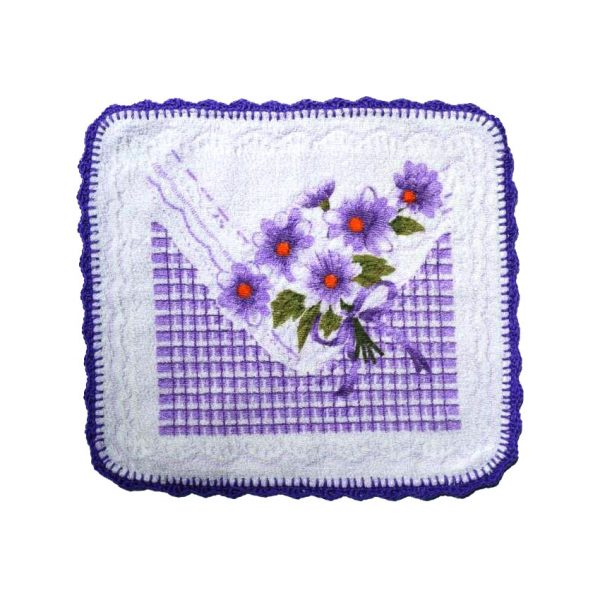 Jacquard Face Washer Purple Daisy